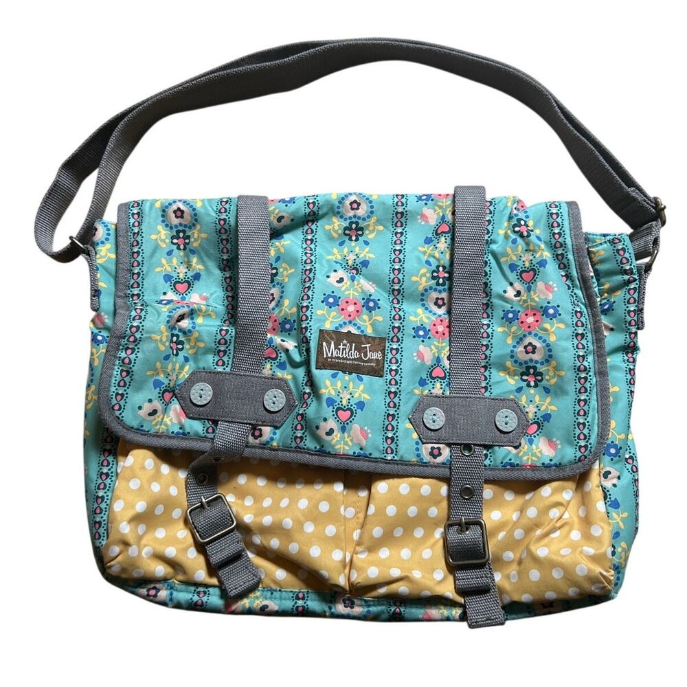 Matilda Jane Teal Floral & Mustard Polka Dot Crossbody Bag
